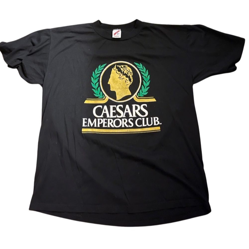 Vintage Jerzees Ceasers Emperors Club High Rollers T-Shirt: 90’s Las Vegas